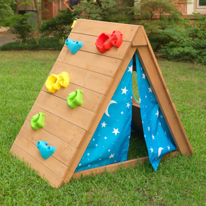 KidKraft Aframe Wooden Hideaway& Climber Toddler Climbing Toy
